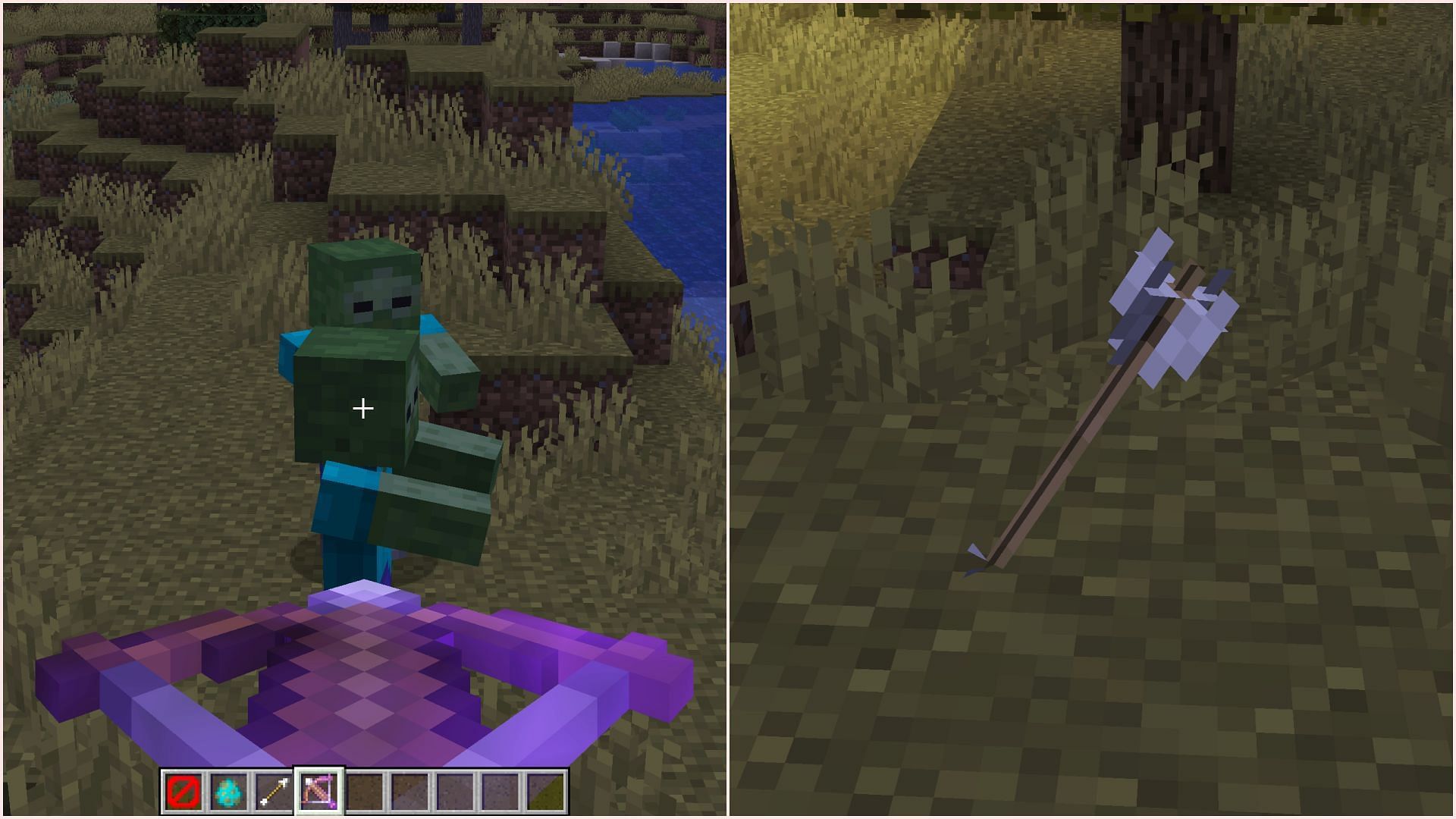 Piercing arrows can be picked up after being shot at entities (Image via Sportskeeda Gaming || Mojang Studios)